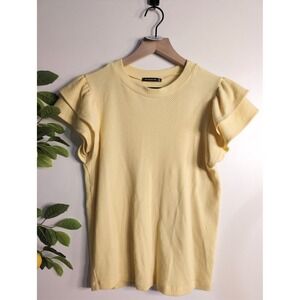 Staccato Short Sleeve Yellow Top Sz S